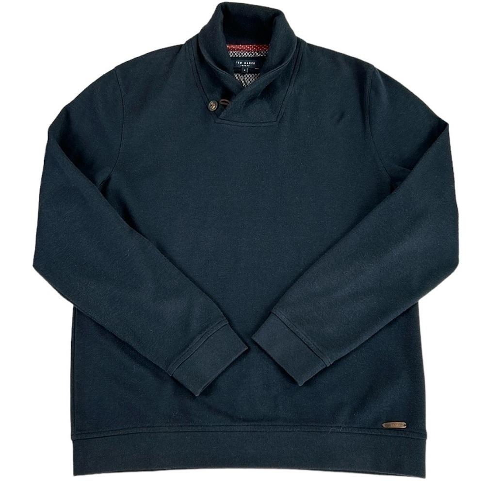 Ted Baker Blue Pullover Navy Sweatshirt Modal Blend Size 4